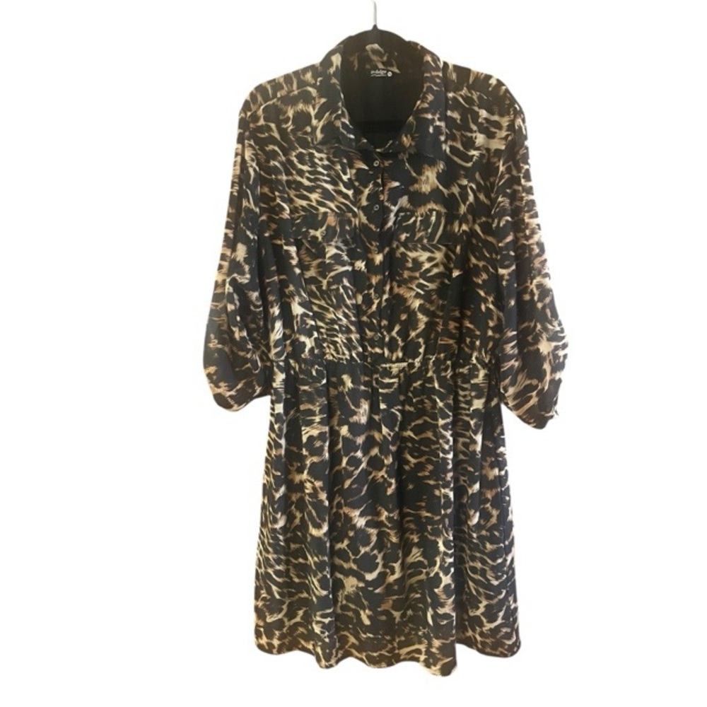 Indulge Animal Print Shirt Dress